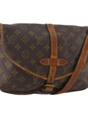 LOUIS VUITTON Monogram Saumur 30 Shoulder Bag M42256 LV Auth bs33212